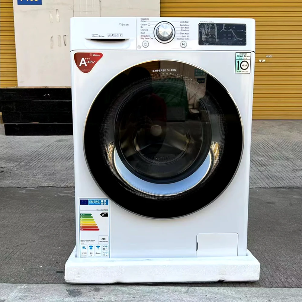 

10kg Automatic Front Loading Washing Machine and Dryer, 110V Variable Frequency Motor Washer with Stainless Steel Inner Tub