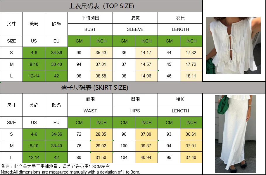 Oymimi Casualowy Biały Bawełniany Damski Zestaw Dwuczęściowy Eleganckie Koszule z Dekoltem O-Neck, Sznurowane, Plisowane i Proste Spódnice z Wysokim Stanem