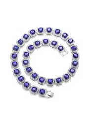 New Iced Out Bling Chain Choker Necklace Blue Zircon Rhinestones Tennis Chain Bracelets Hiphop Jewelry For Men Women