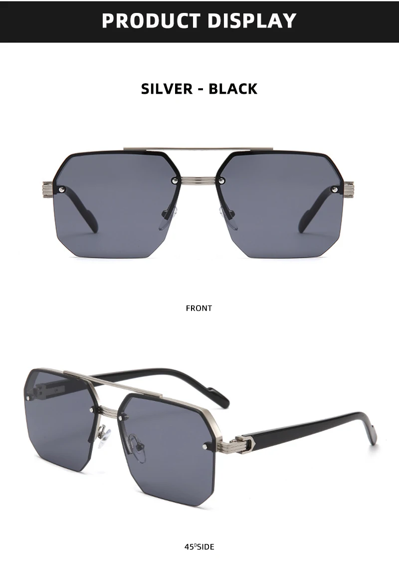 Mode Halb rahmen Sonnenbrille Männer Frauen klassische Big Business Sonnenbrille männlich trend ige Fahr schirme – Detail 10