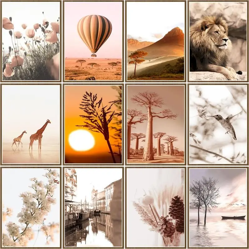 

CHENISTORY Diy Pictures By Number Nature Scenery Kits HandPainted Art Painting By Numbers Animal Drawing On Canvas Home Decor