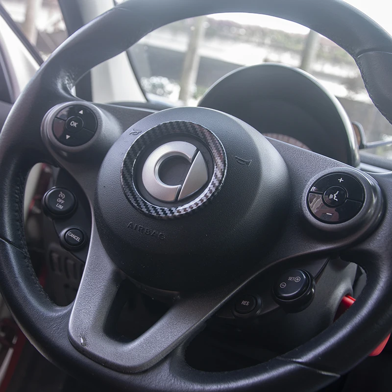 Car Steering Wheel Center Cap Decorative Ring Trim Cover Stickers For Smart 453 Fortwo Forfour W453 Interior Accessories Decora view 5