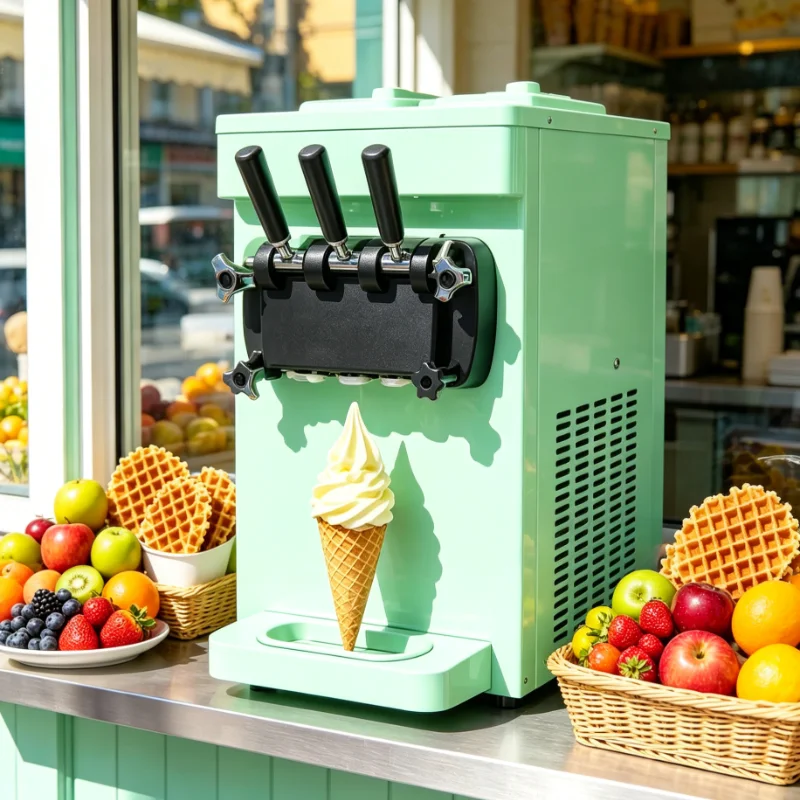 

Customized Double Bowl Frozen Yogurt Maker, Ice Cream Sorbet Machine Automatic, Homemade Soft Serve with Keep Cool Digital