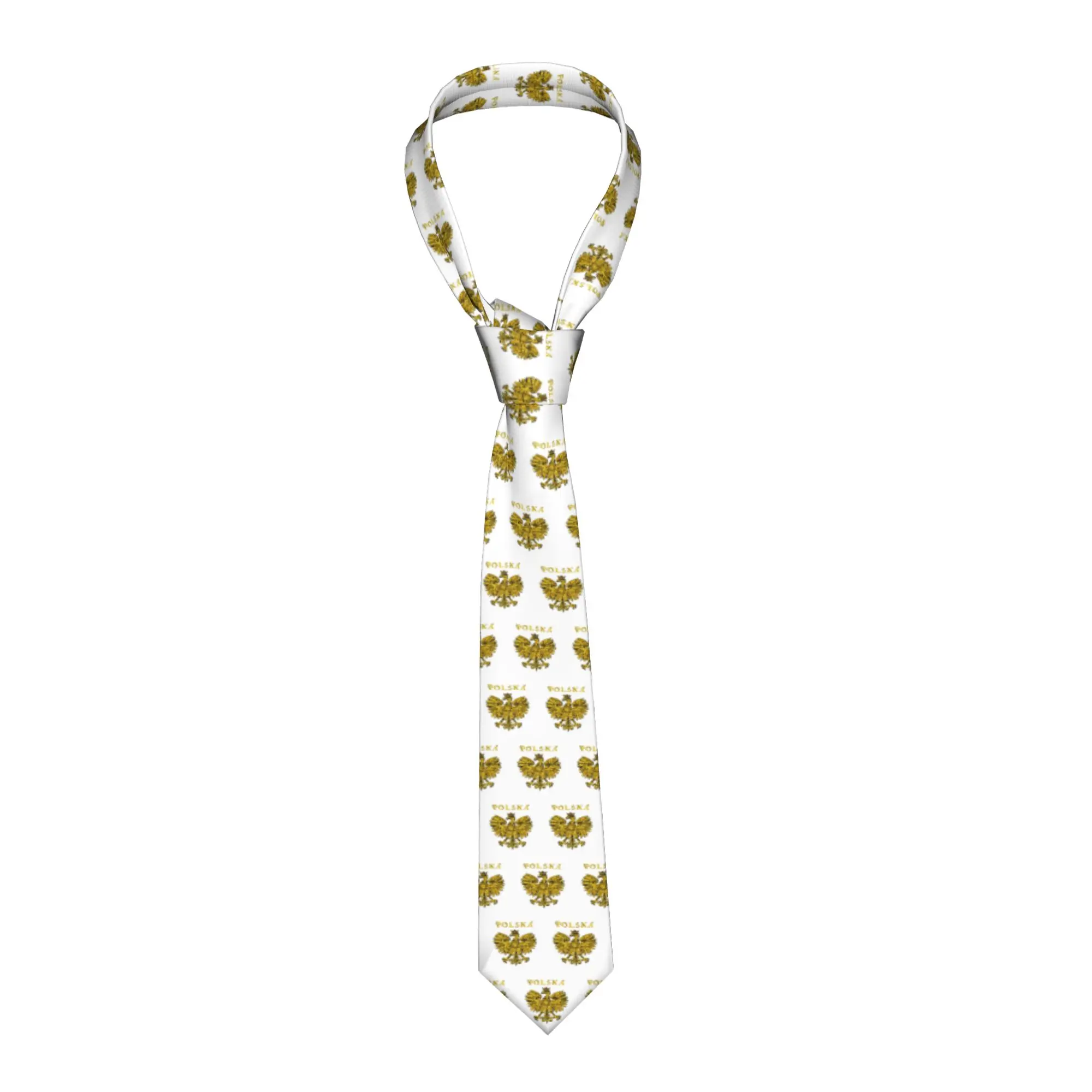 Poland Traditional Polish Neck Tie for Men Formal Flag Of Poland Eagle Silk Party Neckties