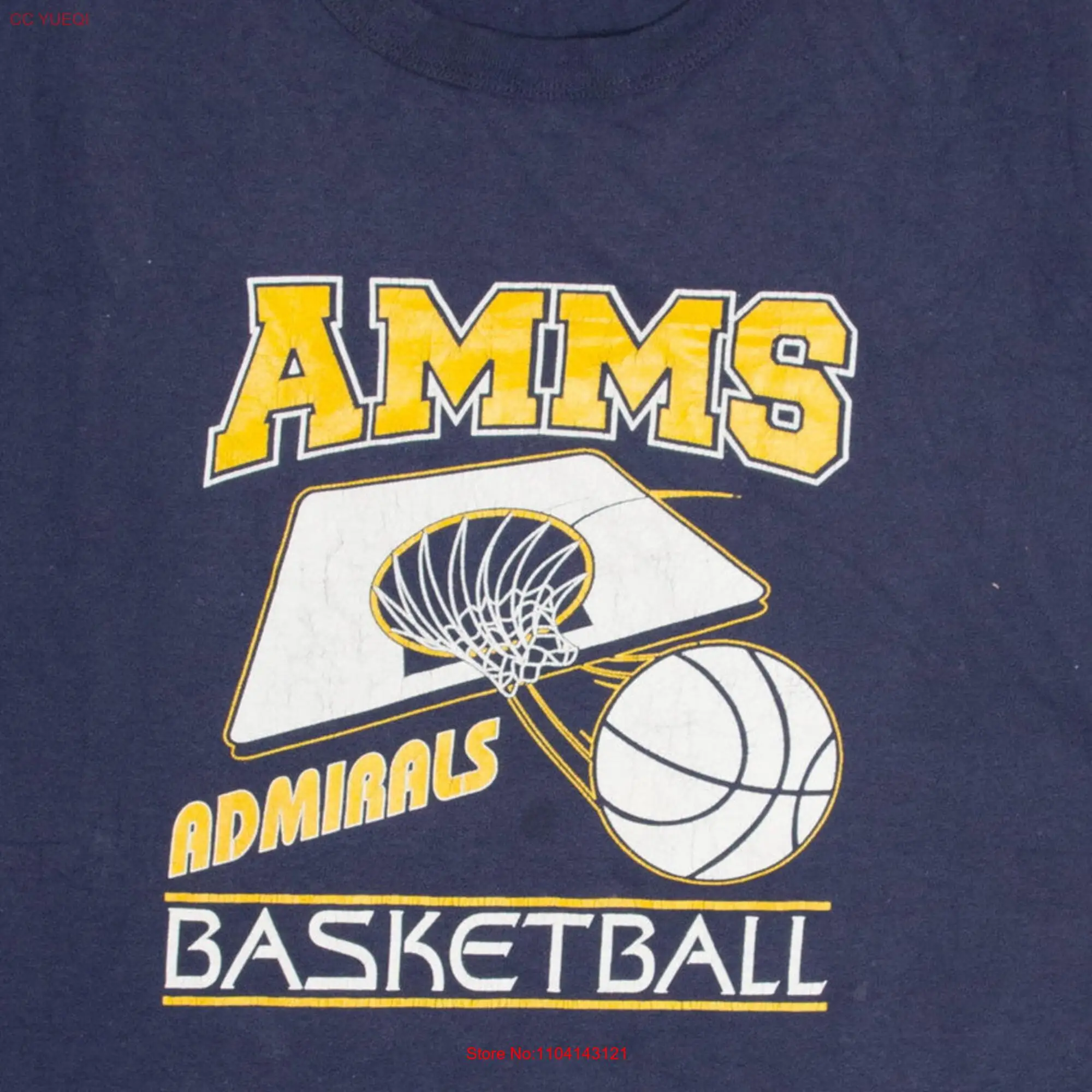 Vintage AMMS Admirals Basketball T Shirt long or short sleeves