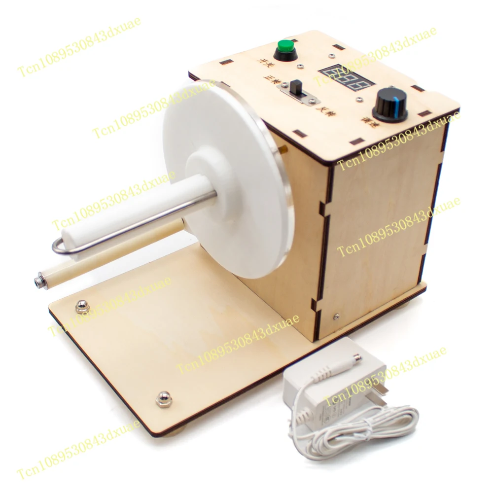 Mini Automatic Label Rewinder Barcode Sticker Label Printing Adjustable Speed Two-Way Rewinding Machine with Power Adapter