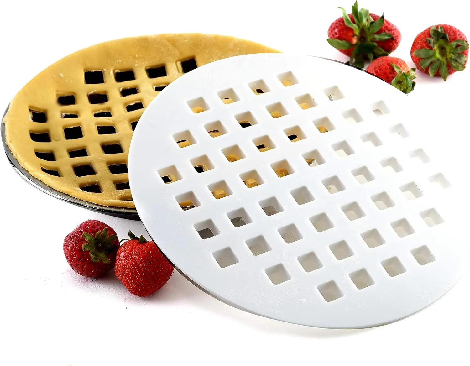 10-Inch White Lattice Pie Crust Cutter for Easy Professional Baking