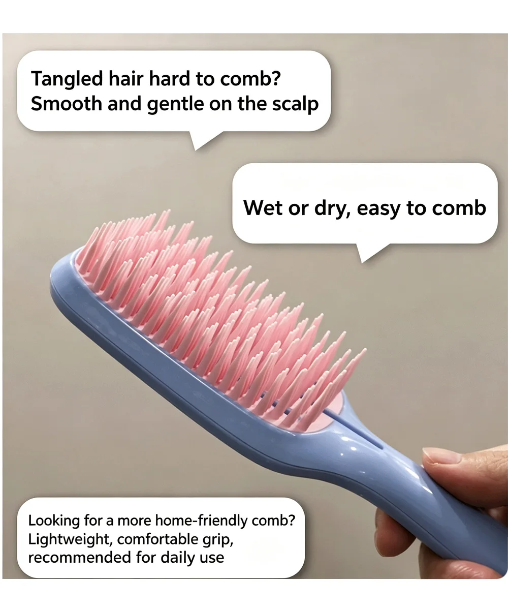 1 Stück Antistatische Entwirrbürste Weiche Kopfhautmassage-Bürste Anti-Frizz Nicht Verknotende Bürste Abnehmbares Haarstyling-Werkzeug – Detail 5