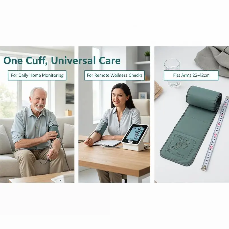 1Pcs Travel-Friendly Universal Blood Pressure Cuff 360° Surround 22-42CM for Outdoor Home Health Check