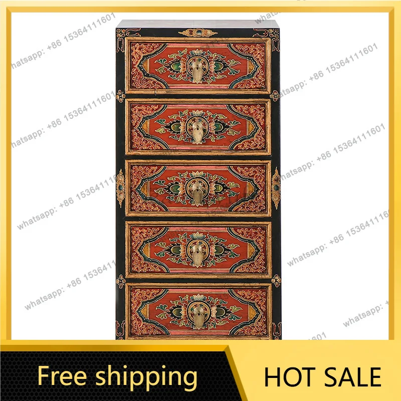 XX. Solid wood antique classic storage cabinet five pumping cabinet classical Chinese furniture