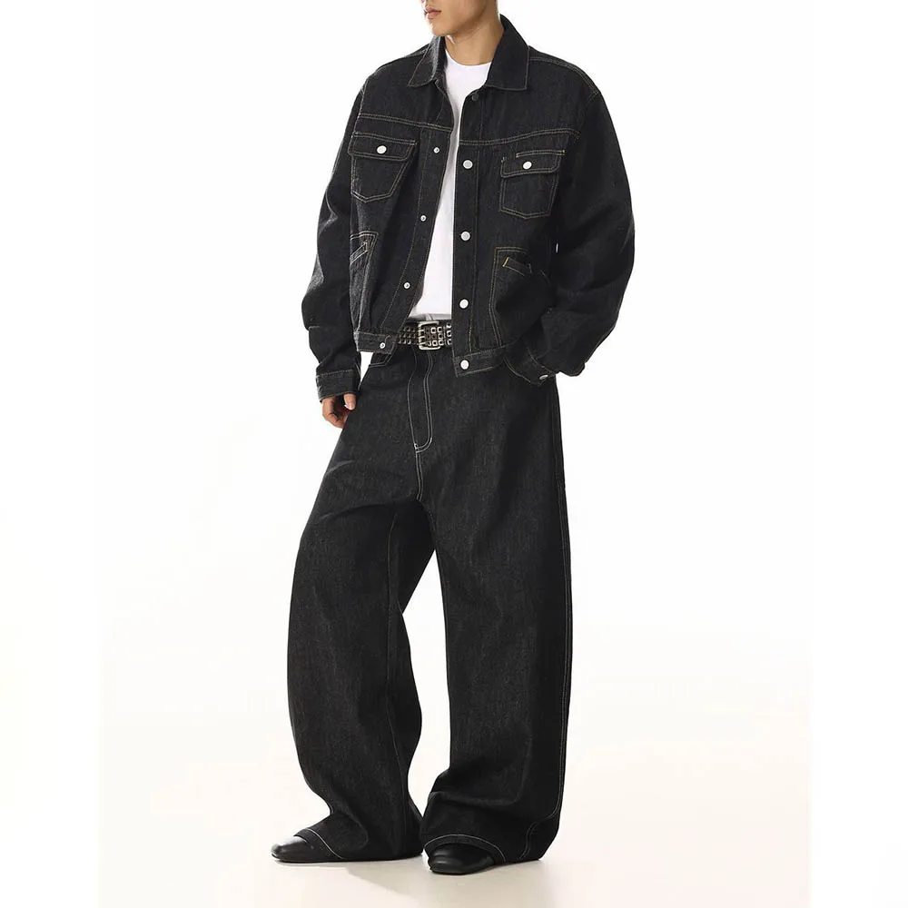 رجل الخريف الدنيم سترة متعددة جيب اليومية عادية غسلها سترة الشباب الرجعية كل مباراة طويلة الأكمام ملابس للرجال 2025 جديد #2