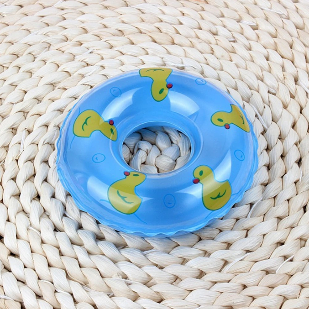 8/10PCS Mini Donuts Safe Bath Toys Mini Child Swimming Aid With Golden Duck Pattern Baby Pool Toys Must Have Small Swimming Ring