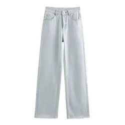 Maxdutti 2026 Spring High Waist Wide Leg Jeans For Women Minimalist Basic Jeans Denim Pants Casual Jeans Trousers