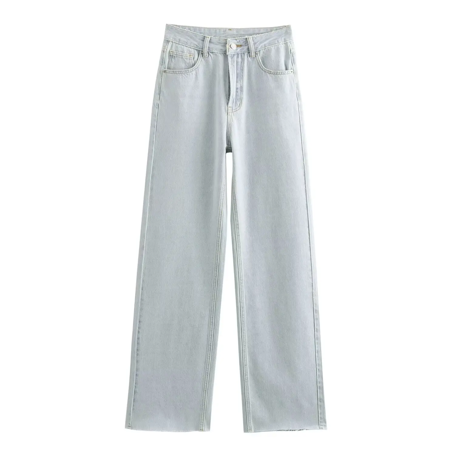 Maxdutti 2026 Spring High Waist Wide Leg Jeans For Women Minimalist Basic Jeans Denim Pants Casual Jeans Trousers