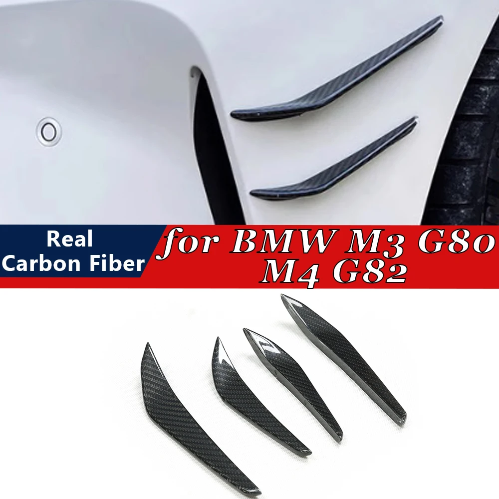 For BMW M3 G80 M4 G82 2021 2022 2023 Real Dry Carbon Fiber Side Corner Bumper Lip Protective Diffuser Body Kits Exterior Parts