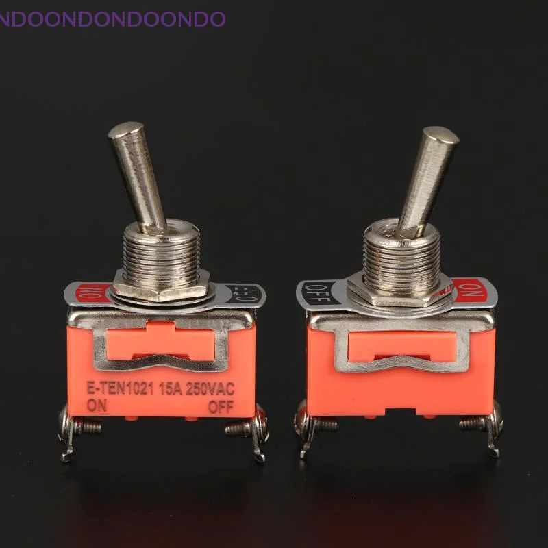 5 stuks vergrendelbare tuimelschakelaar SPST DPDT, 250V, 15A, E-TEN1322 1021 1122 1221 1321, aan-uit aan-aan aan-uit-aan modi, waterdichte dop