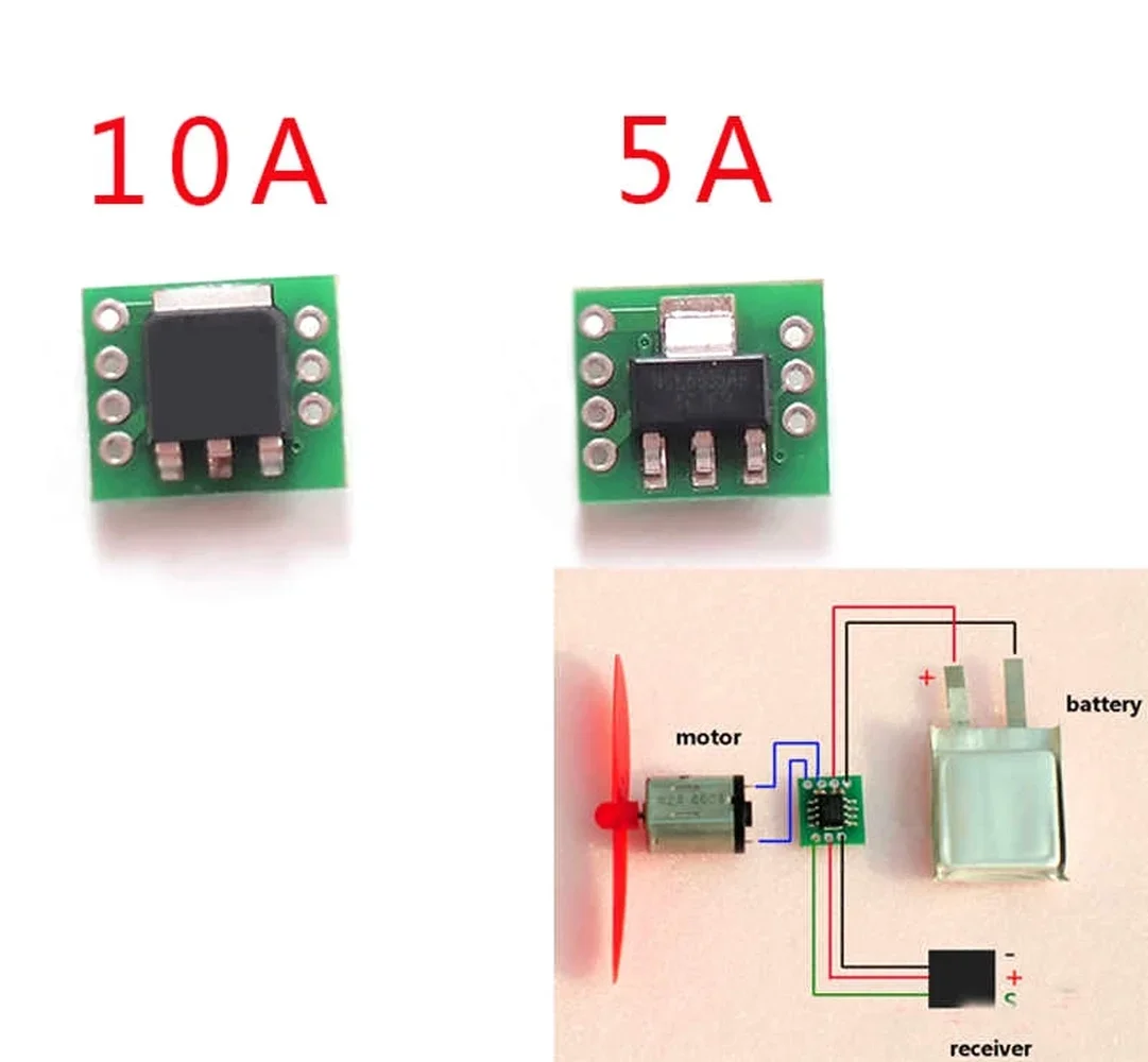 Ultra leve escovado controle de velocidade elétrico para RC avião, aviões, zangão, peças de bricolage, única maneira, 5A, 10A, 1S, LIPO