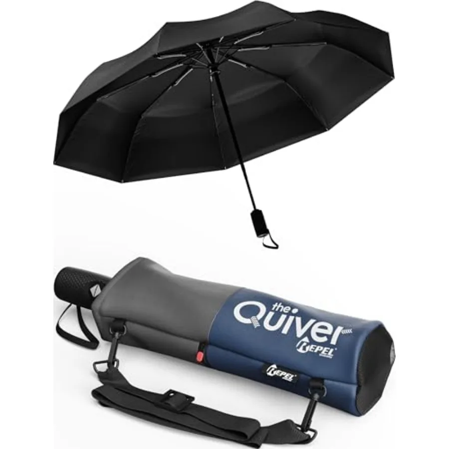 

Repel Windproof Travel Umbrella - Compact and Withstands Winds up to 100MPH, Strongest Premium Auto Folding Umbrella for Rain a