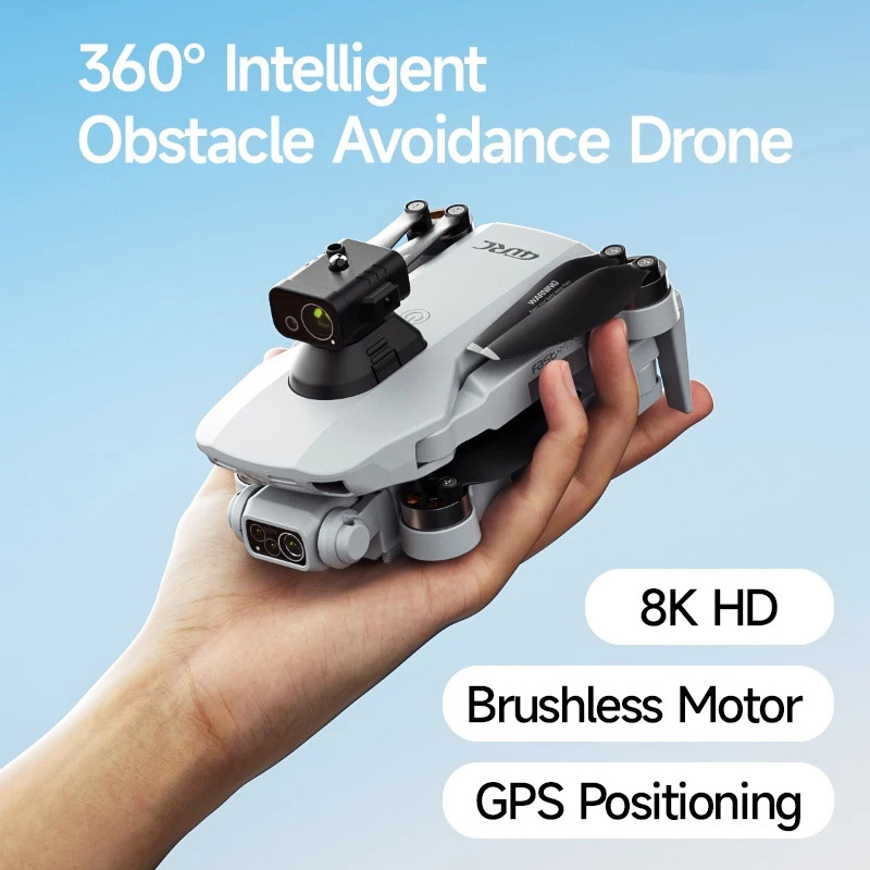 8K ESC 360도 °   장애물 회피 대형 화면 드론 GPS 화면 원격 제어 쿼드콥터 항공 브러시리스 GPS 리턴 RC 드론 장난감