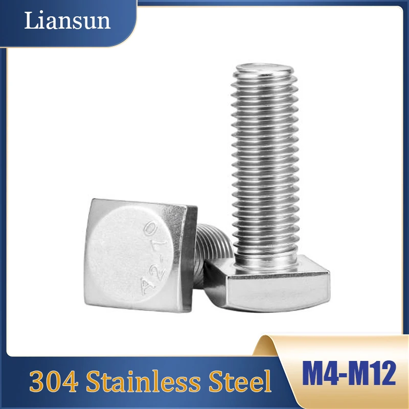 

304 Stainless Steel Square Head Bolts & Studs – M4-M12 for Structural Steel Applications