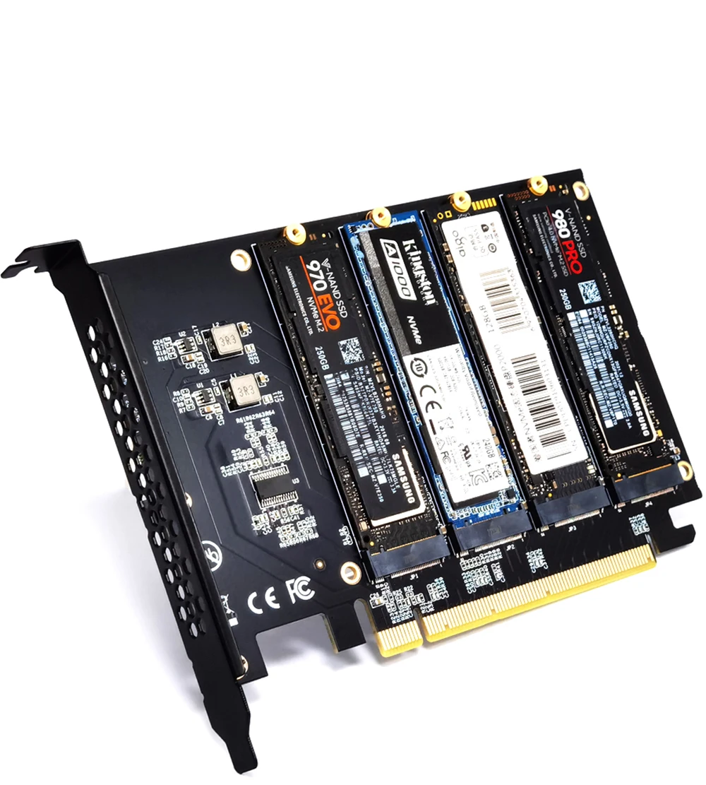 PCIE to M.2 NVME Adapter NVMe M.2 PCI Express Adapter 32Gbps PCI-E Card PCI x16 M Key SSD Computer Expansion Card Add On Cards