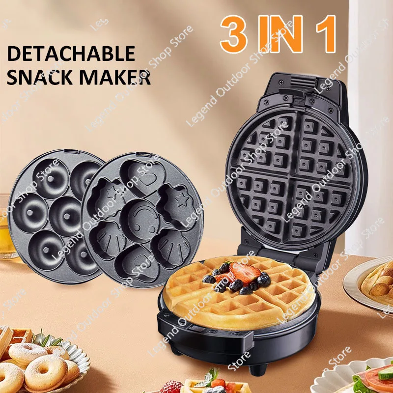 

Sandwich Maker Detachable 3-in-1 Waffle Doughnut Machine Cartoon Cake Maker
