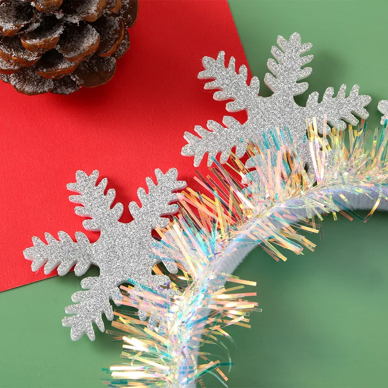 Christmas Headband with LED Lights Snowflake Xmas Tree Hair Band 2025 Christmas Decorations for Home Girls Women New Year Gifts image 5