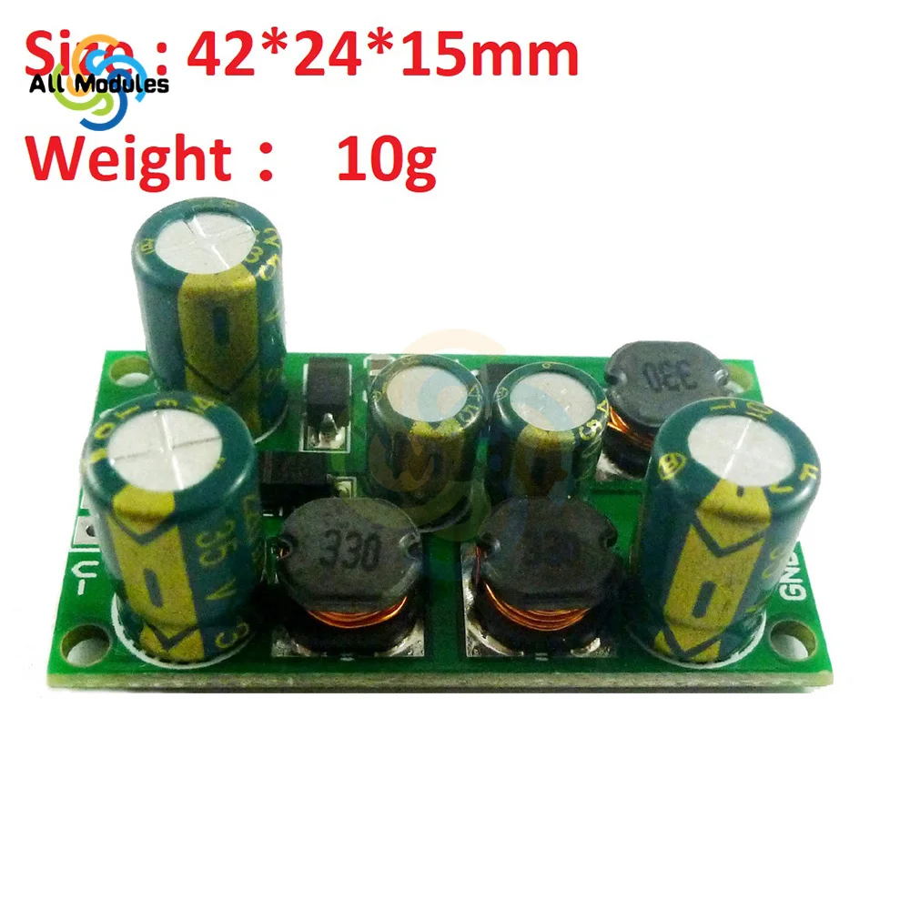 2 in 1 8W Boost-Buck Dual +- Voltage Board 3-24V to 5V 6V 9V 10V 12V 15V 18V 24V for ADC DAC LCD op-amp Speaker DD1912PA