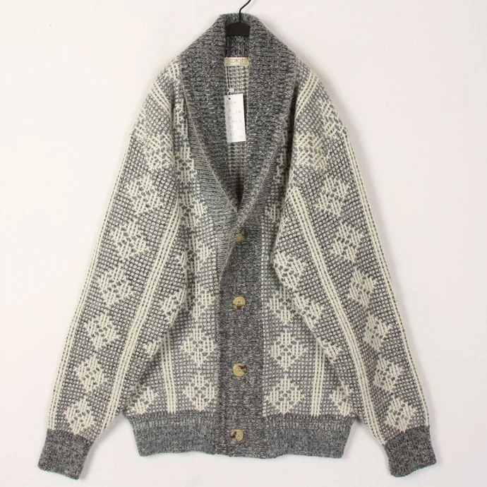 

Винтажный осенне-зимний белый 3D-вязаный шерстяной свитер-кардиган с воротником-хомутом, длинными рукавами, теплый, утолщенный, в стиле бини