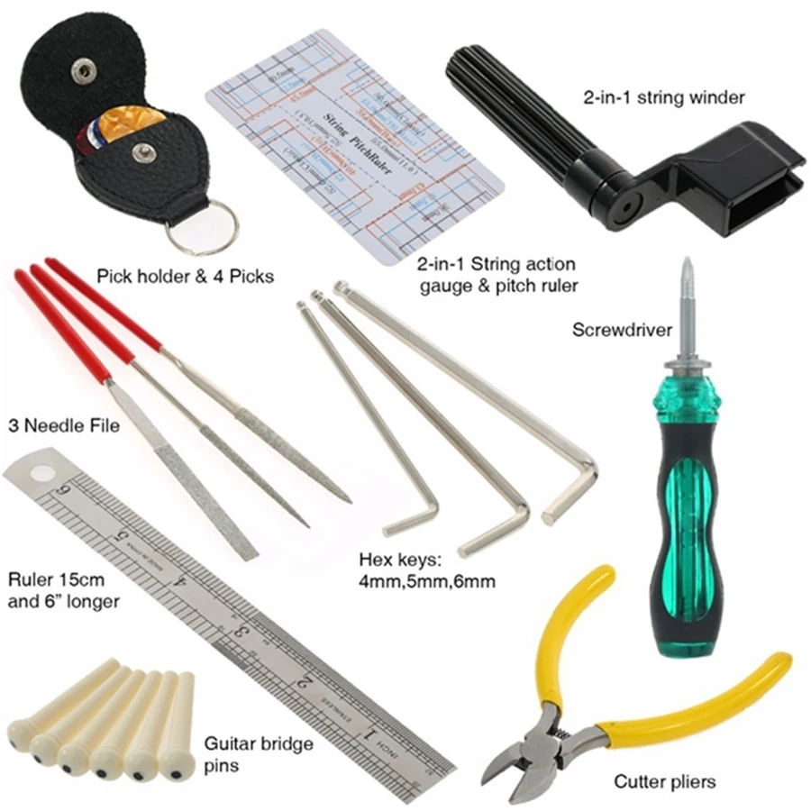 AA-22PCS Guitar Repair Tool Kit Cleaning Technology Tool Kit Guitar Repair