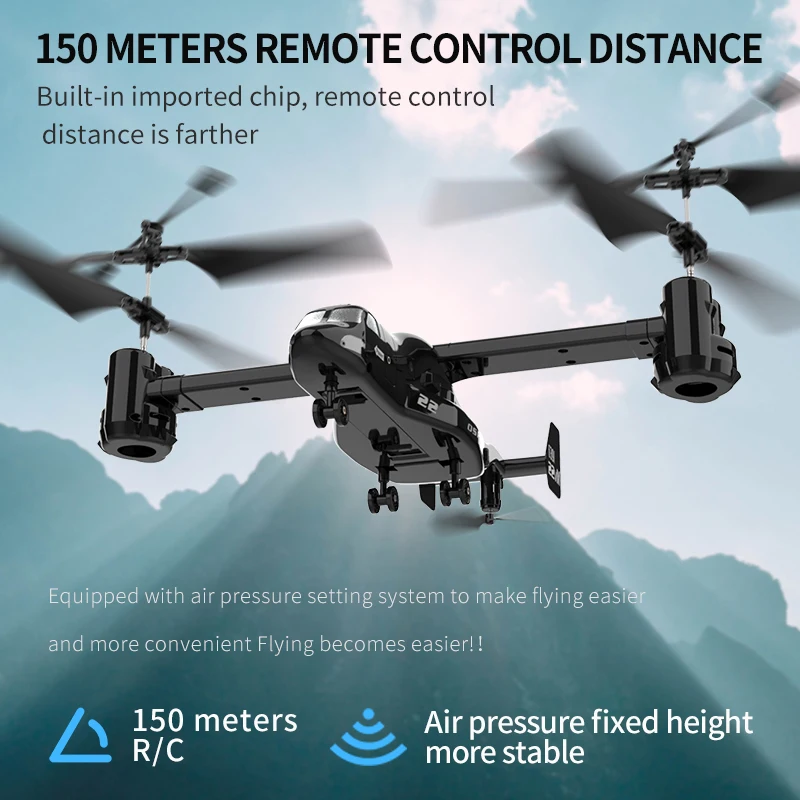 Simulation Osprey V22 Big RC Helicopter 3D Transport Aircraft 2.4GHz 4CH Remote Control Helicopter Air Pressure RC Drone Toy Gif