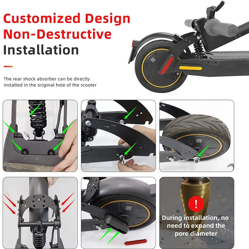 Ulip Rear Shock Suspension Upgrade Kit Shock Absorber For Segway Ninebot Max G30 G30LP G30E Electric Scooter Fender Taillight