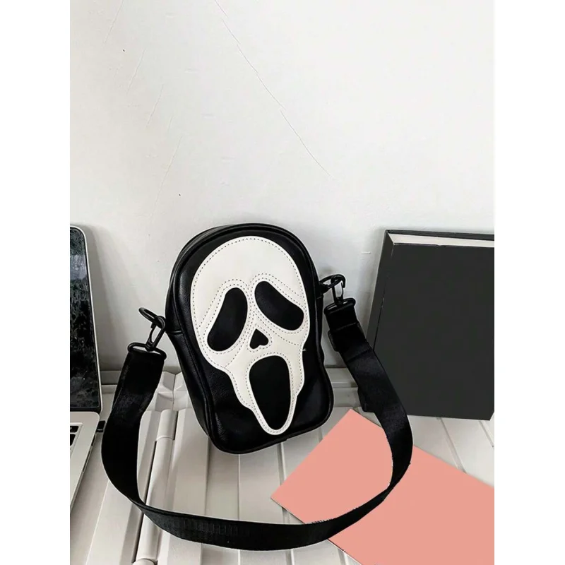 

Pattern Shoulder , Zipper , Casual Purse For Shopping 1pc Ghost Print Novelty Bag, Horror Gothic Crossbody