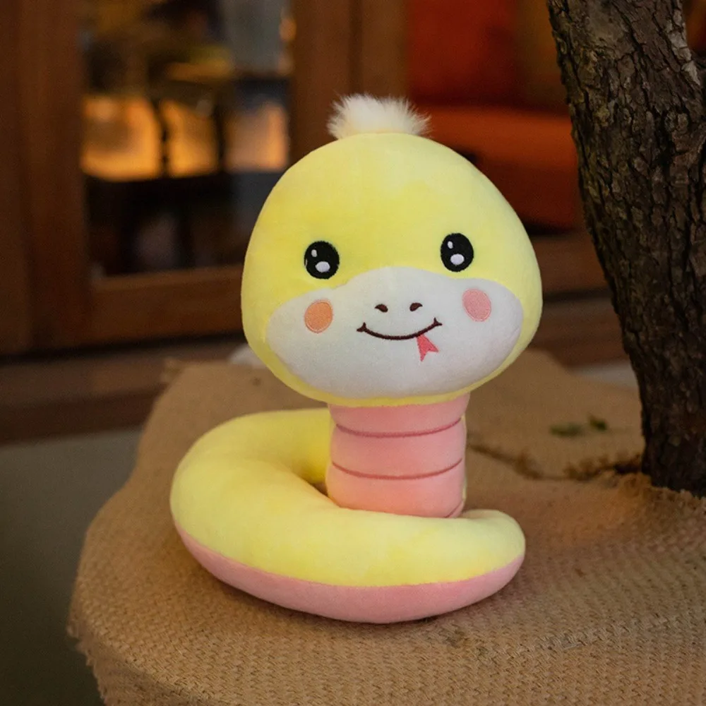 

Chinese Zodiac Snake Plush Toy Sticking Tongue Stuffed Animal Snake Plush Doll Soft Coiled Boa Snake Stuffed Toys Children Gift