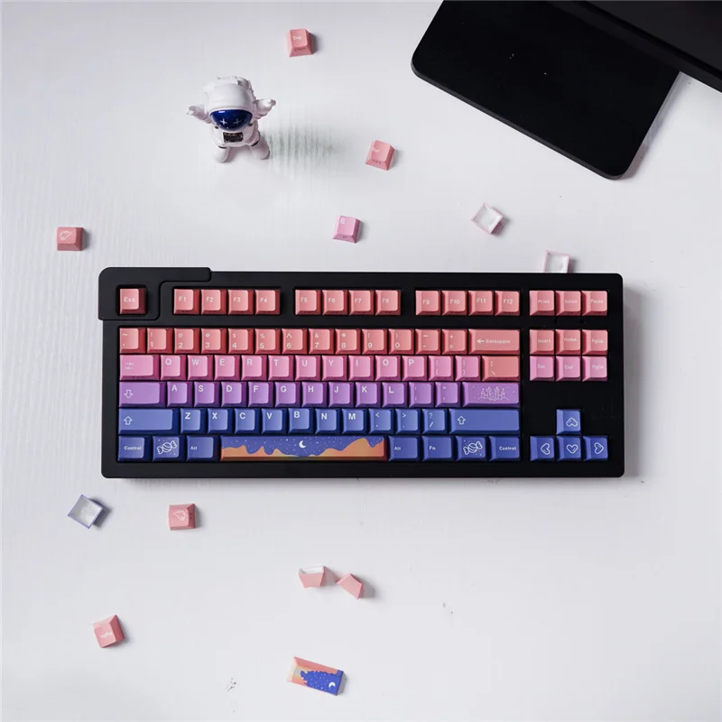 Line Through Fairy Tale Theme Keycaps Cherry Profile 130 Keys Dye Sublimation Side Engraved Keycaps For MX Switch Mechanical Key