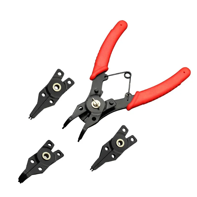 4 in 1 Internal External Retaining Ring Pliers Set, Straight & Bent Jaw Multi-Function Snap Ring Pliers