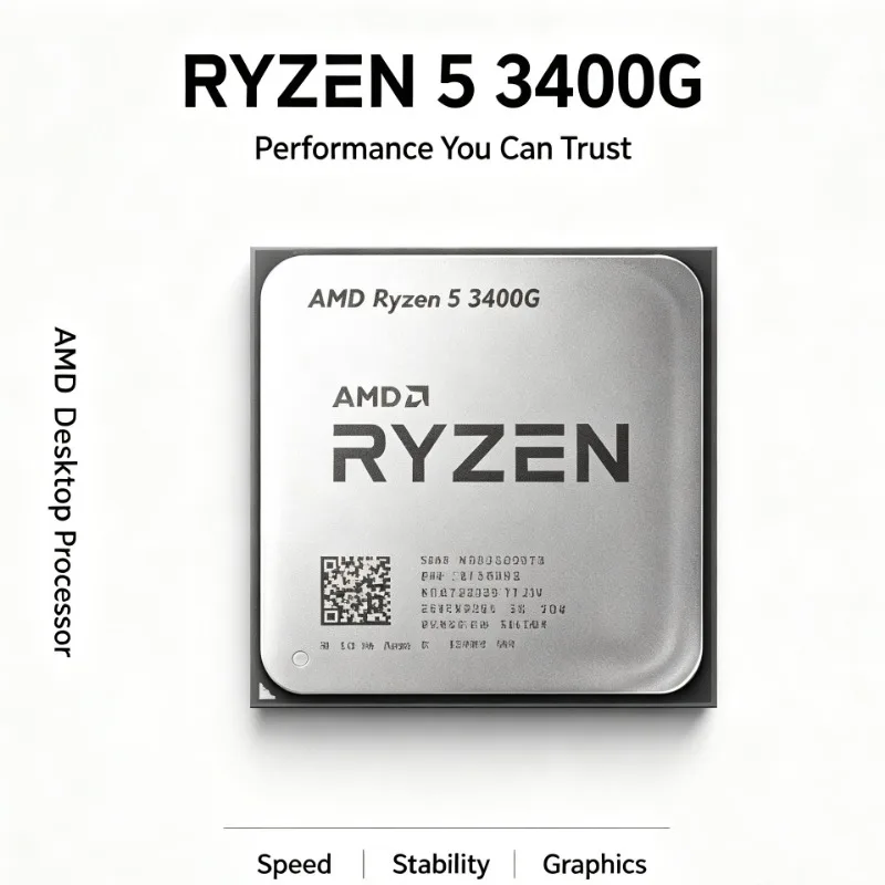 AMD Ryzen 5 3400G For AM4 Platform Upgrade 3.7GHz 4‑Core 8‑Thread 65W APU Processor Vega 11 GPU YD3400C5M4MFH No Fan