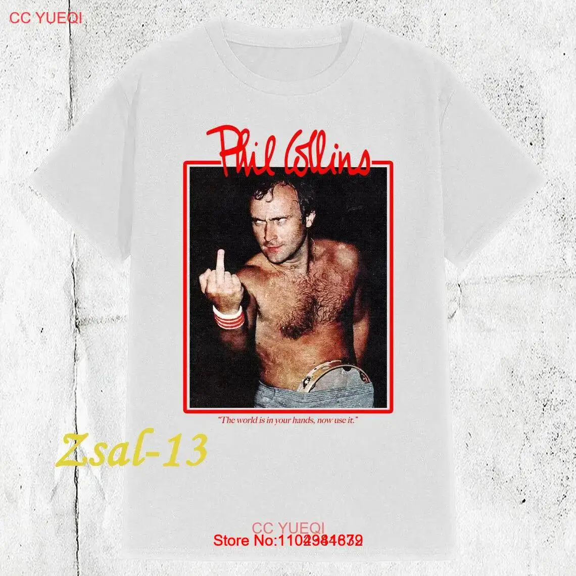 Vintage 90s Phil Collins White T-shirt DF64156