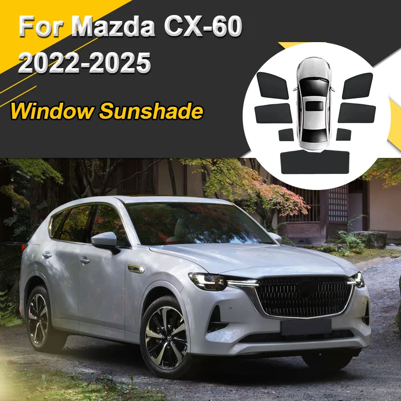 

Car Sun Shades For Mazda CX-60 2022 2023 2024 2025 Sunshades Magnetic Heat insulation Window Curtain Mesh Visor Auto Accessories