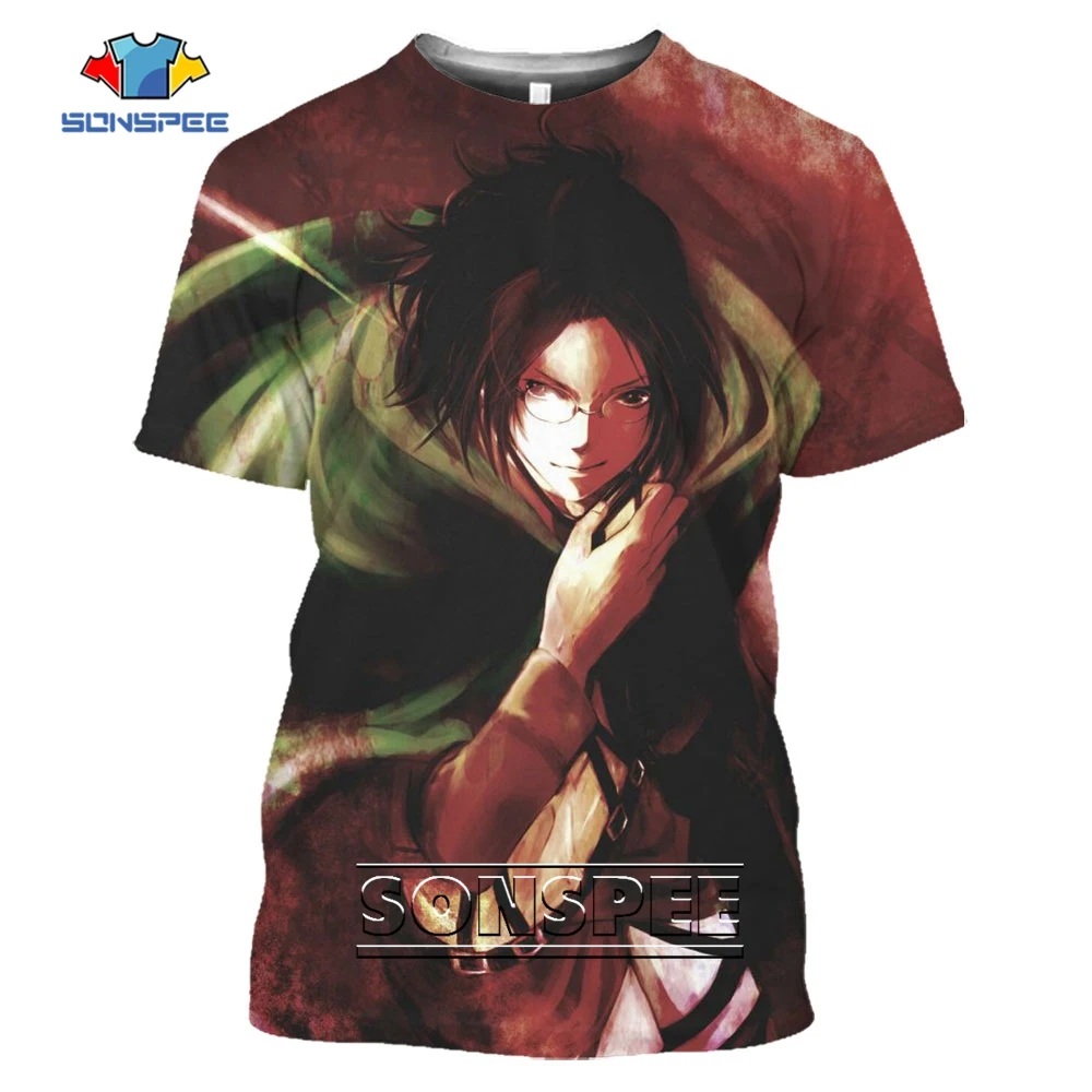 SONSPEE Hot Anime Attack On Titan 3D Printed Clothing Hange Harajuku Streetwear Fashion Short Sleeve Oversize Kids T-shirt Tops