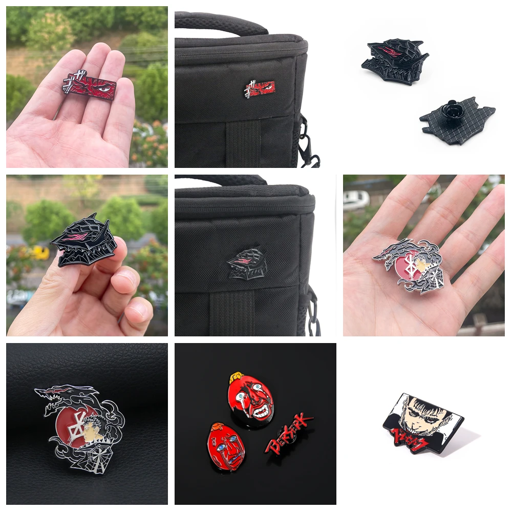 Berserk Anime Enamel Brooch Pins Set Cool Dragonslayer Badges Bag Backpack Lael Pin Wholesale Jewelry for Boys Men Fans Gifts