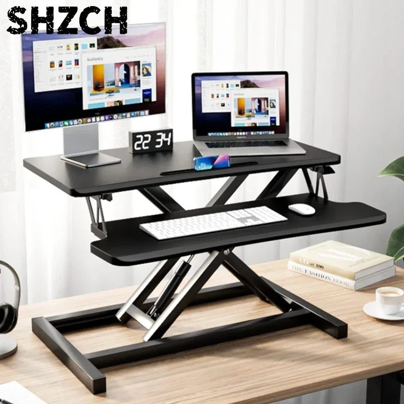 Standing Computer Rack Desktop Lifting Bracket Office Desktop Computer Desk Lifting Workbench Wooden Elevated Rack