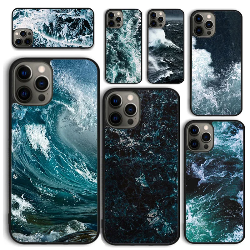 Ocean Rough Sea Phone Case for iPhone 16 15 14 12 13 mini PLUS X XS XR 11 PRO MAX Back Cover Fundas Shell