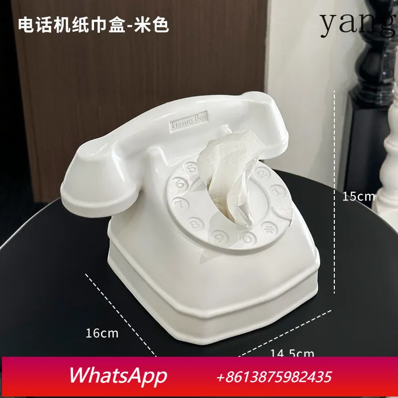 

CX creative retro phone living room bedroom tissue box desktop high-end light luxury decoration