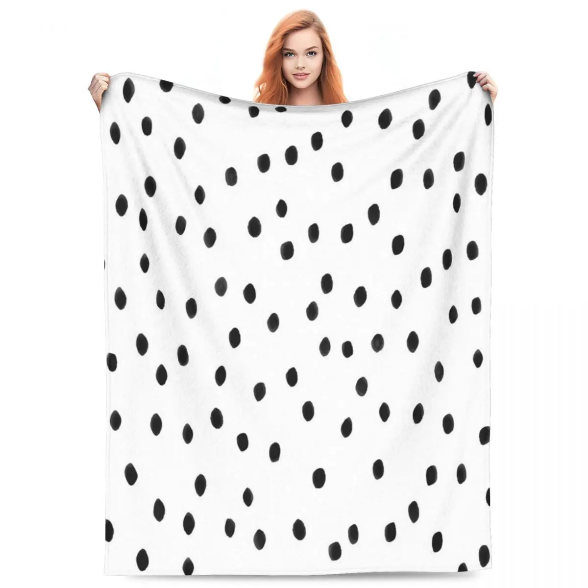 

Одеяло с пятнами в горошек (черно-белое), фланелевое одеяло для дивана, постельные принадлежности, дорожные пледы, покрывало, одеяло