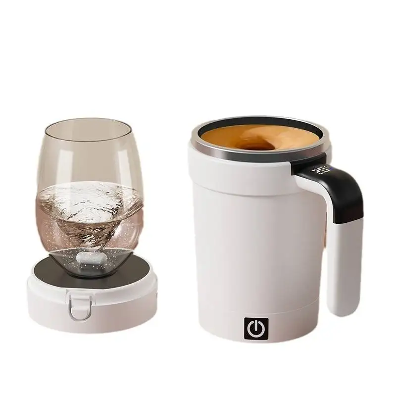 

Detachable Automatic Mixing Coffee Cup Intelligent Temperature Measuring Usb Rechargeable Mug Warm Coaster Magnetic Stirring Cup