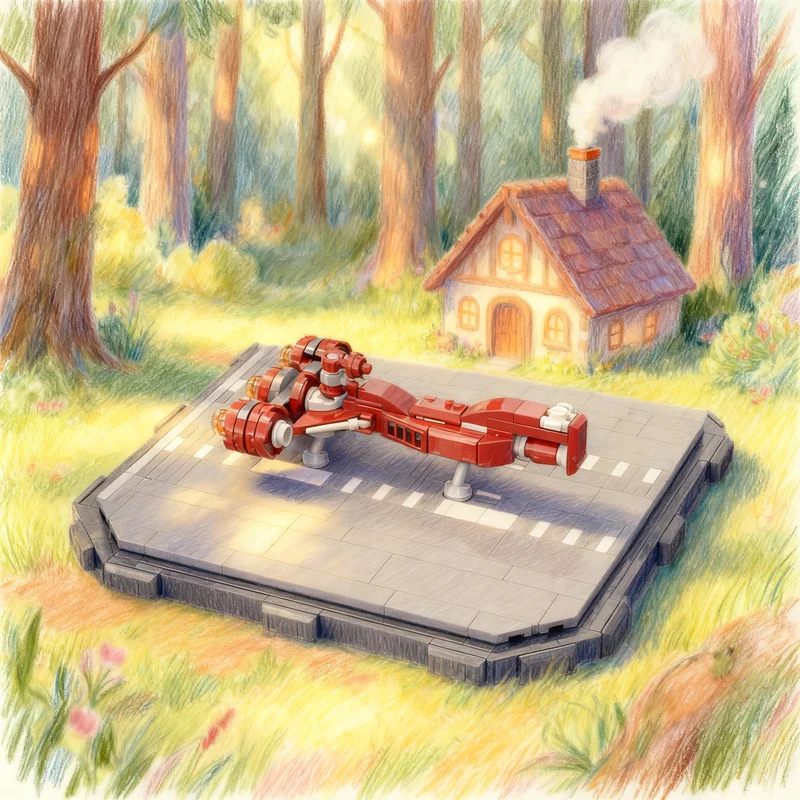 

608pcs MOC Star Battle Micro Lucrehulk Hangar Diorama Model Building Blocks Construction Toy Christmas Gift Education Brick Kids