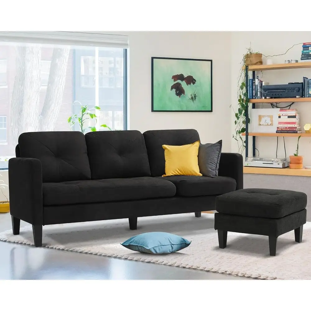 

Convertible Sectional Soa Couch, ern L-Shaped Couch 3-Seat Soa, Reversible Sectional or Living Room, Aparent and Small Space (Bl
