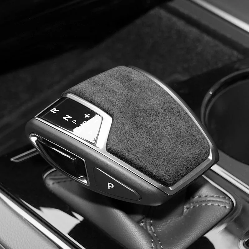

Suede Leather Protector Car Stick Gear Shift Knob Cover Car Accessories LHD Trim For Volkswagen Touareg 2019-2024