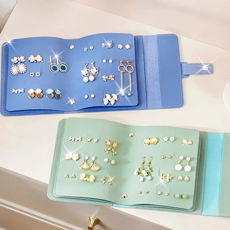 1pc Multifunctional Large Capacity Display Earring Necklace Storage Box,Portable,Suitable for Studs,Hoops and Pendant Earrings